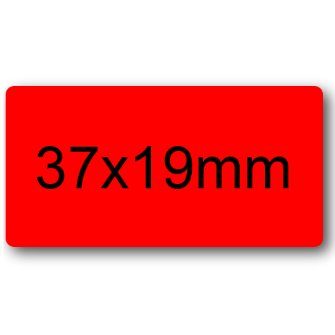 wereinaristea EtichetteAutoadesive, 37x19mm(19x37) CartaROSSA Adesivo permanente, su foglietti da cm 15,2x12,5. 21 etichette per foglietto.