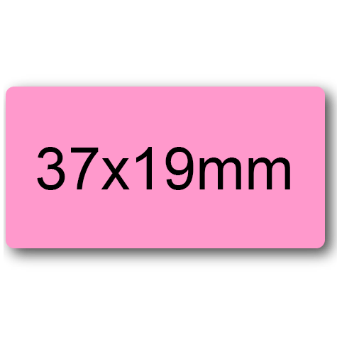 wereinaristea EtichetteAutoadesive, 37x19mm(19x37) CartaROSA Adesivo permanente, su foglietti da cm 15,2x12,5. 21 etichette per foglietto.