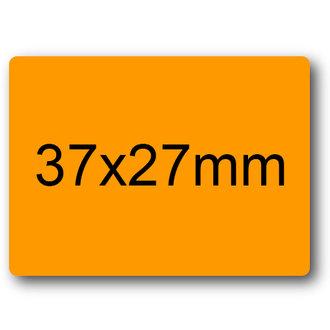 wereinaristea EtichetteAutoadesive, 37x19mm(19x37) CartaARANCIONE Adesivo permanente, su foglietti da cm 15,2x12,5. 15 etichette per foglietto.