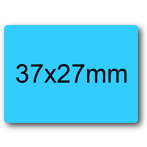 wereinaristea EtichetteAutoadesive, 37x19mm(19x37) CartaAZZURRA Adesivo permanente, su foglietti da cm 15,2x12,5. 15 etichette per foglietto.