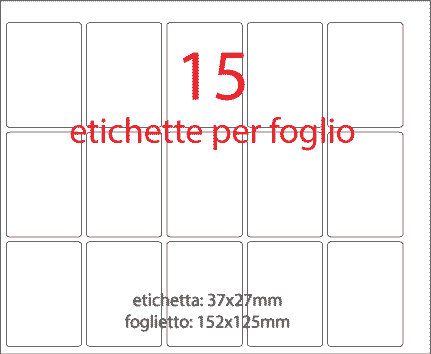 wereinaristea EtichetteAutoadesive, 37x19mm(19x37) CartaBIANCA Adesivo permanente, su foglietti da cm 15,2x12,5. 15 etichette per foglietto.