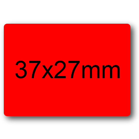 wereinaristea EtichetteAutoadesive, 37x19mm(19x37) CartaROSSA Adesivo permanente, su foglietti da cm 15,2x12,5. 15 etichette per foglietto.