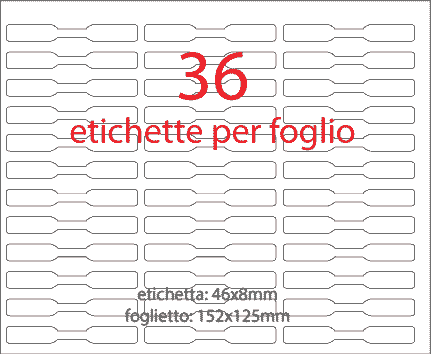 wereinaristea EtichetteAutoadesive 46x8mm(8x46) Carta ORO, adesivo permanente, su foglietti da cm 15,2x12,5. 36 etichette per foglietto.