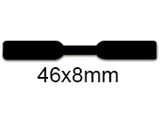 wereinaristea EtichetteAutoadesive 46x8mm(8x46) Carta NERO, adesivo permanente, su foglietti da cm 15,2x12,5. 30 etichette per foglietto sog10030ne