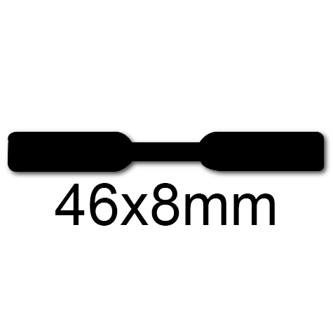 wereinaristea EtichetteAutoadesive 46x8mm(8x46) Carta NERO, adesivo permanente, su foglietti da cm 15,2x12,5. 30 etichette per foglietto.