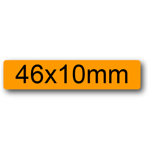 wereinaristea EtichetteAutoadesive 46x10mm(10x46) Carta ARANCIONE, adesivo permanente, su foglietti da cm 15,2x12,5. 30 etichette per foglietto.