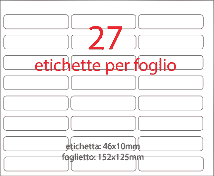 wereinaristea EtichetteAutoadesive 46x10mm(10x46) Carta ROSSO, adesivo permanente, su foglietti da cm 15,2x12,5. 30 etichette per foglietto.