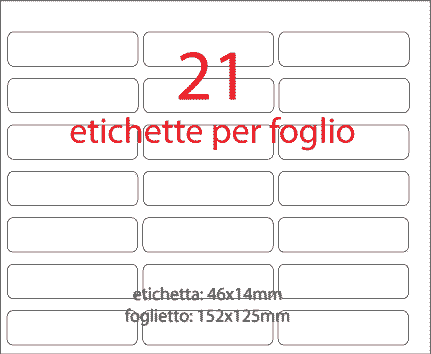 wereinaristea EtichetteAutoadesive 46x14mm(14x46) Carta NERO, adesivo permanente, su foglietti da cm 15,2x12,5. 21 etichette per foglietto.