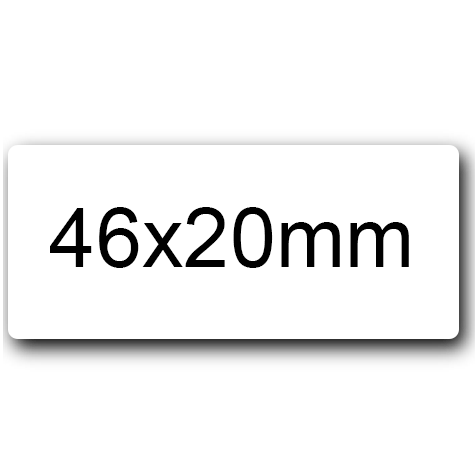 wereinaristea EtichetteAutoadesive 46x20mm(20x46) Carta BIANCO, adesivo RIMOVIBILE, su foglietti da cm 15,2x12,5. 15 etichette per foglietto.