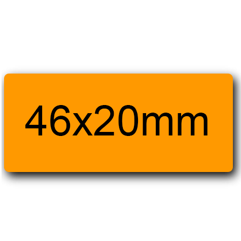 wereinaristea EtichetteAutoadesive 46x20mm(20x46) Carta ARANCIONE, adesivo permanente, su foglietti da cm 15,2x12,5. 15 etichette per foglietto.