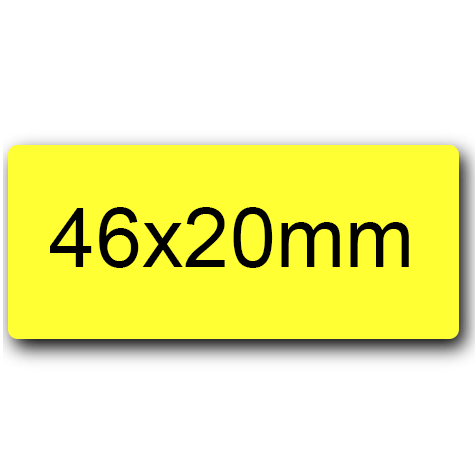 wereinaristea EtichetteAutoadesive 46x20mm(20x46) Carta GIALLO, adesivo permanente, su foglietti da cm 15,2x12,5. 15 etichette per foglietto.