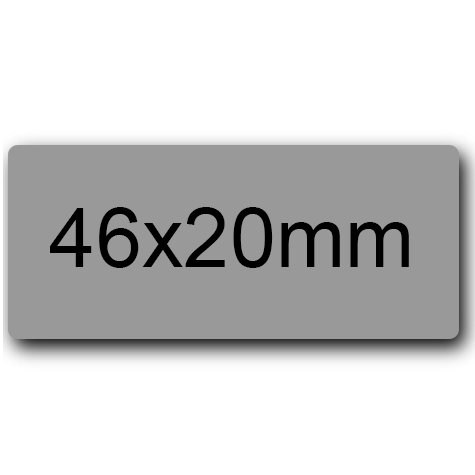 wereinaristea EtichetteAutoadesive 46x20mm(20x46) Carta GRIGIO, adesivo permanente, su foglietti da cm 15,2x12,5. 15 etichette per foglietto.