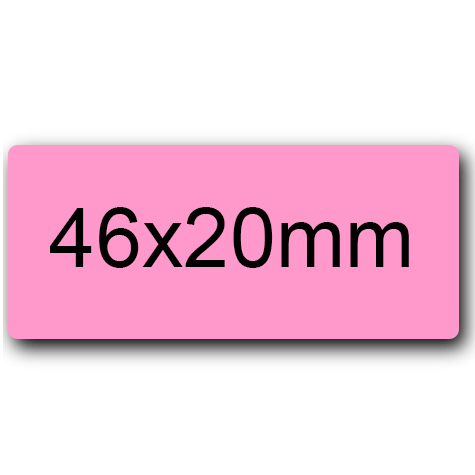 wereinaristea EtichetteAutoadesive 46x20mm(20x46) Carta ROSA, adesivo permanente, su foglietti da cm 15,2x12,5. 15 etichette per foglietto.
