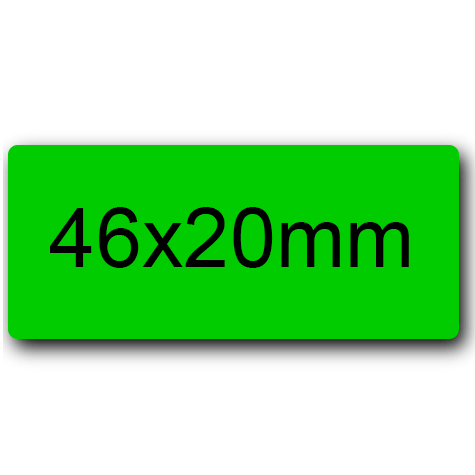 wereinaristea EtichetteAutoadesive 46x20mm(20x46) Carta VERDE, adesivo permanente, su foglietti da cm 15,2x12,5. 15 etichette per foglietto.