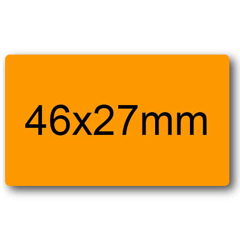 wereinaristea EtichetteAutoadesive 46x27mm(27x46) Carta ARANCIONE, adesivo permanente, su foglietti da cm 15,2x12,5. 12 etichette per foglietto.