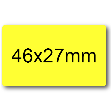 wereinaristea EtichetteAutoadesive 46x27mm(27x46) Carta GIALLO, adesivo permanente, su foglietti da cm 15,2x12,5. 12 etichette per foglietto.
