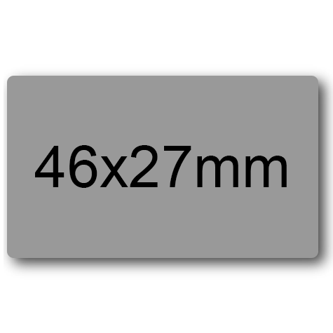 wereinaristea EtichetteAutoadesive 46x27mm(27x46) Carta GRIGIO, adesivo permanente, su foglietti da cm 15,2x12,5. 12 etichette per foglietto.