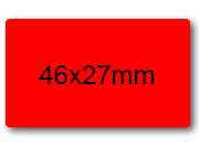 wereinaristea EtichetteAutoadesive 46x27mm(27x46) Carta ROSSO, adesivo permanente, su foglietti da cm 15,2x12,5. 12 etichette per foglietto.