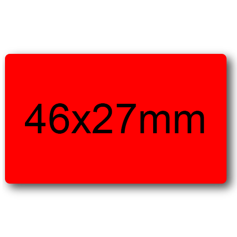 wereinaristea EtichetteAutoadesive 46x27mm(27x46) Carta ROSSO, adesivo permanente, su foglietti da cm 15,2x12,5. 12 etichette per foglietto.