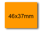 wereinaristea EtichetteAutoadesive 46x37mm(37x46) Carta ARANCIONE, adesivo permanente, su foglietti da cm 15,2x12,5. 9 etichette per foglietto.