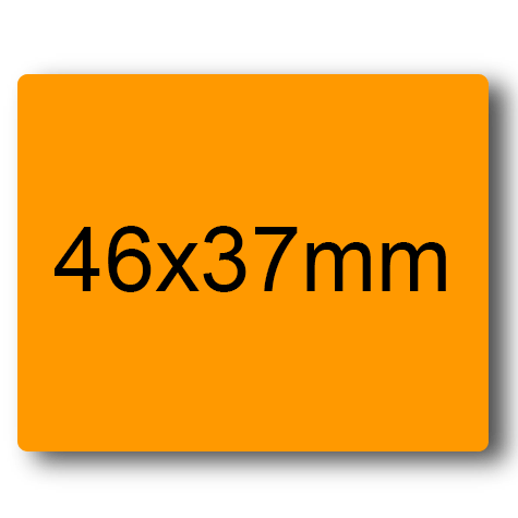 wereinaristea EtichetteAutoadesive 46x37mm(37x46) Carta ARANCIONE, adesivo permanente, su foglietti da cm 15,2x12,5. 9 etichette per foglietto.