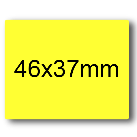 wereinaristea EtichetteAutoadesive 46x37mm(37x46) Carta GIALLO, adesivo permanente, su foglietti da cm 15,2x12,5. 9 etichette per foglietto.