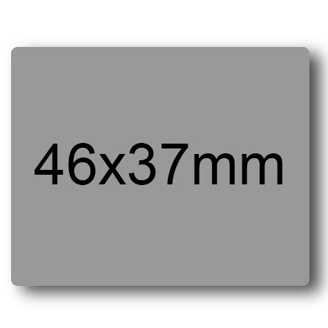 wereinaristea EtichetteAutoadesive 46x37mm(37x46) Carta GRIGIO, adesivo permanente, su foglietti da cm 15,2x12,5. 9 etichette per foglietto.