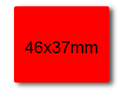 wereinaristea EtichetteAutoadesive 46x37mm(37x46) Carta ROSSO, adesivo permanente, su foglietti da cm 15,2x12,5. 9 etichette per foglietto.