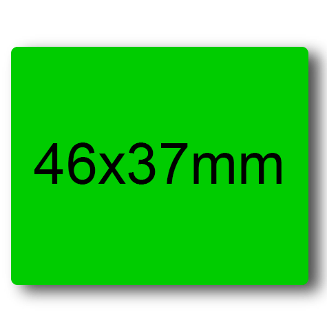 wereinaristea EtichetteAutoadesive 46x37mm(37x46) Carta VERDE, adesivo permanente, su foglietti da cm 15,2x12,5. 9 etichette per foglietto.