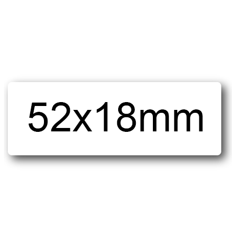 wereinaristea EtichetteAutoadesive 52x18mm(18x52) Carta BIANCO, adesivo RIMOVIBILE, su foglietti da cm 15,2x12,5. 14 etichette per foglietto.