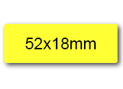 wereinaristea EtichetteAutoadesive 52x18mm(18x52) Carta GIALLO, adesivo permanente, su foglietti da cm 15,2x12,5. 9 etichette per foglietto sog10036gi