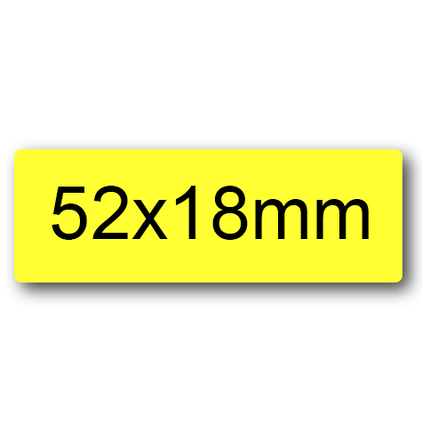 wereinaristea EtichetteAutoadesive 52x18mm(18x52) Carta GIALLO, adesivo permanente, su foglietti da cm 15,2x12,5. 9 etichette per foglietto.