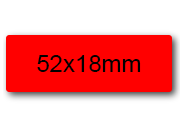 wereinaristea EtichetteAutoadesive 52x18mm(18x52) Carta ROSSO, adesivo permanente, su foglietti da cm 15,2x12,5. 9 etichette per foglietto sog10036ro