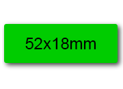 wereinaristea EtichetteAutoadesive 52x18mm(18x52) Carta VERDE, adesivo permanente, su foglietti da cm 15,2x12,5. 9 etichette per foglietto sog10036ve