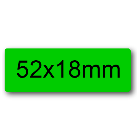 wereinaristea EtichetteAutoadesive 52x18mm(18x52) Carta VERDE, adesivo permanente, su foglietti da cm 15,2x12,5. 9 etichette per foglietto.
