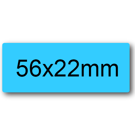 wereinaristea EtichetteAutoadesive 56x22mm(22x56) Carta AZZURRO adesivo permanente, su foglietti da cm 15,2x12,5. 12 etichette per foglietto.