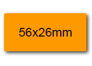 wereinaristea EtichetteAutoadesive 56x26mm(26x56) Carta ARANCIONE, adesivo permanente, su foglietti da cm 15,2x12,5. 10 etichette per foglietto.