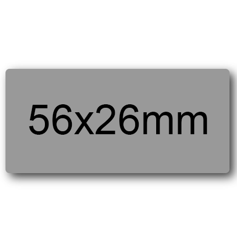 wereinaristea EtichetteAutoadesive 56x26mm(26x56) Carta GRIGIO, adesivo permanente, su foglietti da cm 15,2x12,5. 10 etichette per foglietto.