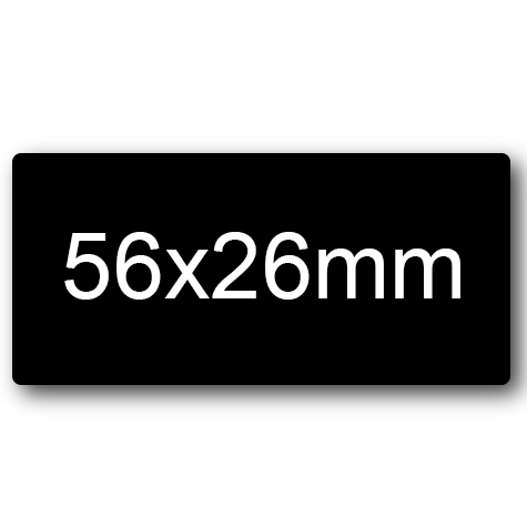 wereinaristea EtichetteAutoadesive 56x26mm(26x56) Carta NERO, adesivo permanente, su foglietti da cm 15,2x12,5. 10 etichette per foglietto.