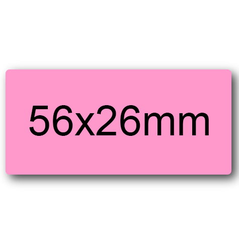 wereinaristea EtichetteAutoadesive 56x26mm(26x56) Carta ROSA, adesivo permanente, su foglietti da cm 15,2x12,5. 10 etichette per foglietto.