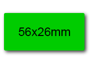 wereinaristea EtichetteAutoadesive 56x26mm(26x56) Carta VERDE, adesivo permanente, su foglietti da cm 15,2x12,5. 10 etichette per foglietto.