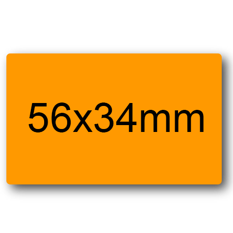 wereinaristea EtichetteAutoadesive 56x34mm(34x56) Carta ARANCIONE, adesivo permanente, su foglietti da cm 15,2x12,5. 8 etichette per foglietto.