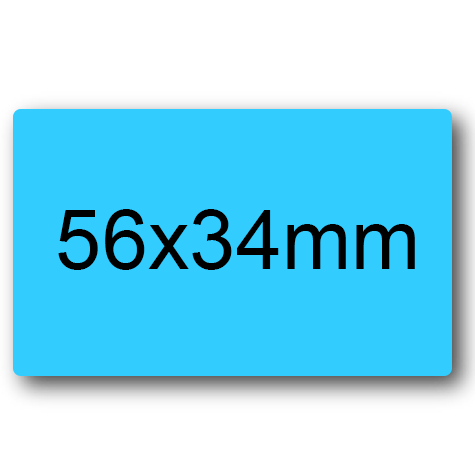 wereinaristea EtichetteAutoadesive 56x34mm(34x56) Carta AZZURRO, adesivo permanente, su foglietti da cm 15,2x12,5. 8 etichette per foglietto.
