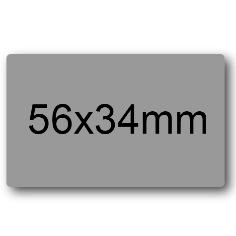 wereinaristea EtichetteAutoadesive 56x34mm(34x56) Carta GRIGIO, adesivo permanente, su foglietti da cm 15,2x12,5. 8 etichette per foglietto.
