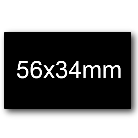 wereinaristea EtichetteAutoadesive 56x34mm(34x56) Carta NERO, adesivo permanente, su foglietti da cm 15,2x12,5. 8 etichette per foglietto.