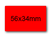 wereinaristea EtichetteAutoadesive 56x34mm(34x56) Carta ROSSO, adesivo permanente, su foglietti da cm 15,2x12,5. 8 etichette per foglietto.