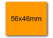 wereinaristea EtichetteAutoadesive 56x46mm(46x56) Carta ARANCIONE, adesivo permanente, su foglietti da cm 15,2x12,5. 6 etichette per foglietto sog10042ar