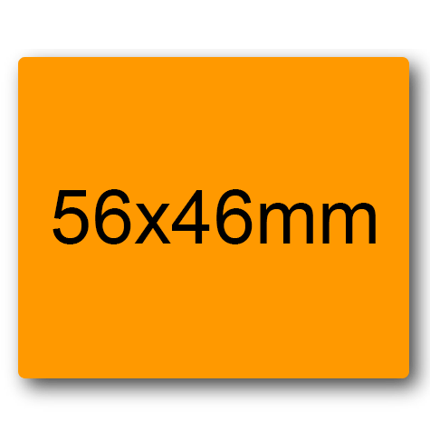 wereinaristea EtichetteAutoadesive 56x46mm(46x56) Carta ARANCIONE, adesivo permanente, su foglietti da cm 15,2x12,5. 6 etichette per foglietto.