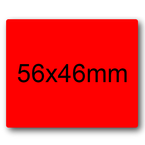 wereinaristea EtichetteAutoadesive 56x46mm(46x56) Carta ROSSO adesivo permanente, su foglietti da cm 15,2x12,5. 6 etichette per foglietto.