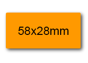 wereinaristea EtichetteAutoadesive 58x27mm(27x58) Carta ARANCIONE, adesivo permanente, su foglietti da cm 15,2x12,5. 10 etichette per foglietto.